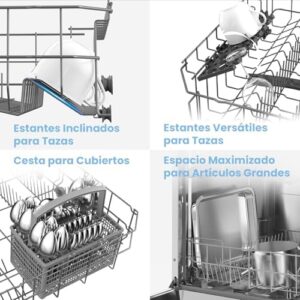 Lavastoviglie COMFEE' CDWPF1201PW-WE-EU a libera installazione, 12 coperti, 8 programmi, bianca  