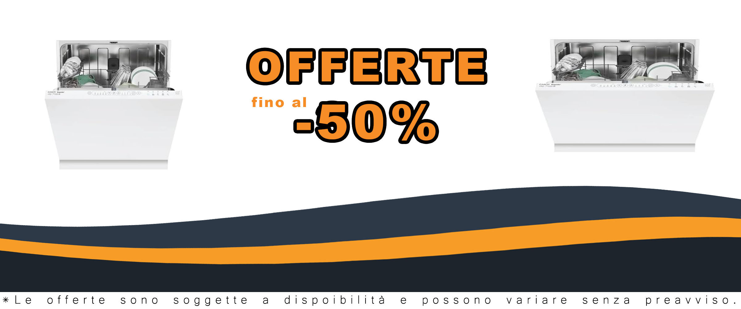 Lavastoviglie Candy CIP 3E7L0W a scomparsa totale con 13 coperti  