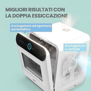 COMFEE' Mfd42S110W-It Lavastoviglie compatta a 3 coperti con 7 programmi e display LED  
