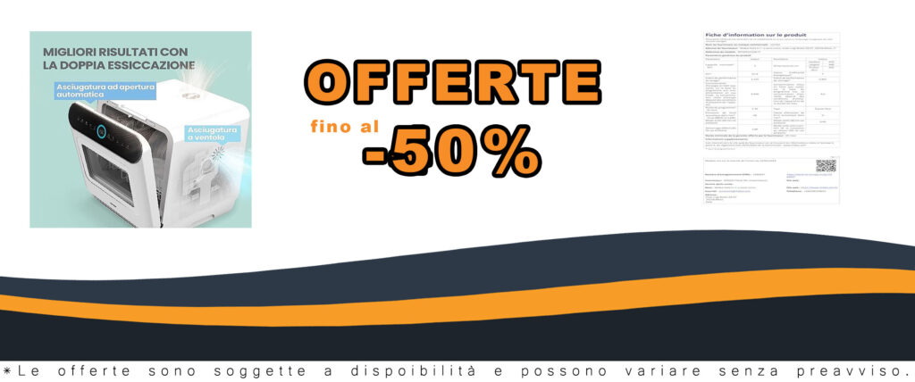 COMFEE' Mfd42S110W-It Lavastoviglie compatta a 3 coperti con 7 programmi e display LED