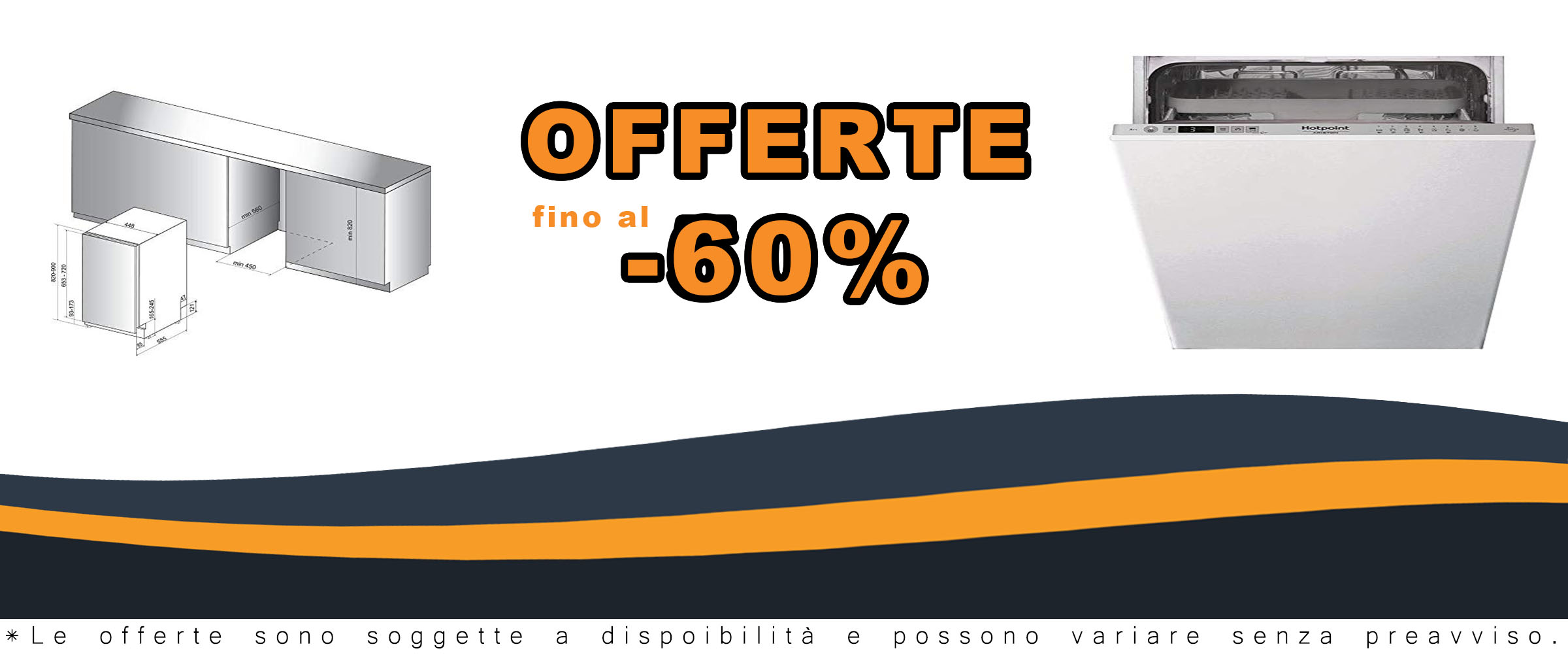 Lavastoviglie HSIC 3T127 C, modello slim da 45 cm, capacità 10 coperti, classe A++ con motore inverter