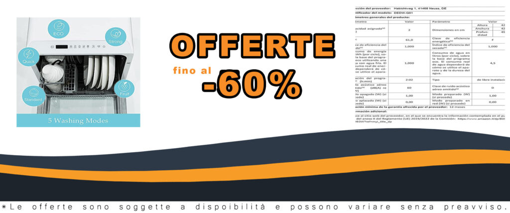 Mini lavastoviglie portatile da tavolo, compatta, ideale per ufficio, campeggio e camper