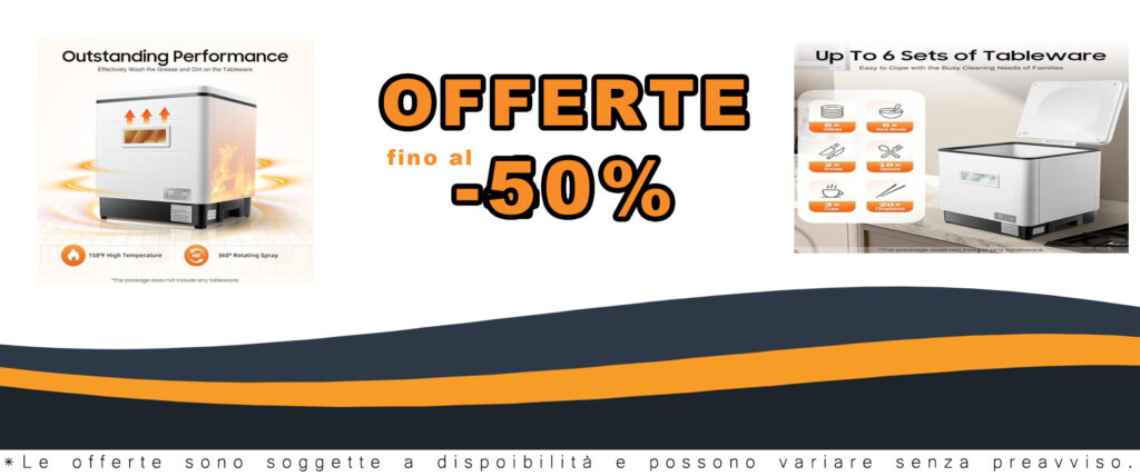 DSYOGX Lavastoviglie da Tavolo, bianca, compatta, per 6 set di posate con spray rotante