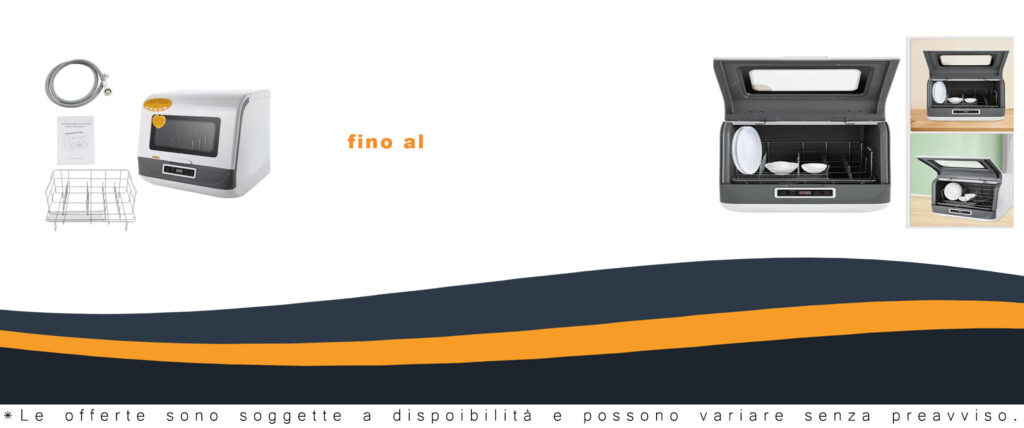 WOLEGM Mini lavastoviglie da tavolo bianca con capacità di 4-6 set di posate e tubo dell'acqua incluso