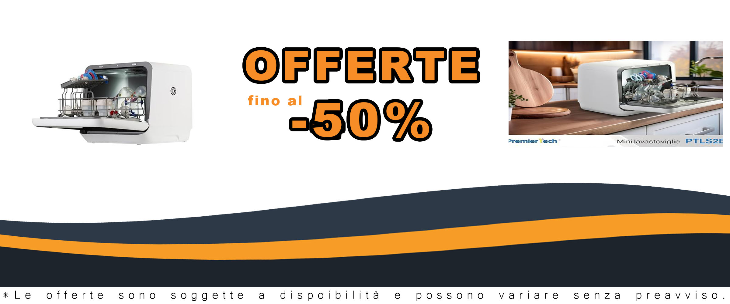 PremierTech Mini Lavastoviglie Portatile, compatta e versatile, ideale per campeggi, barche, case vacanze e hotel, con 6 programmi di lavaggio.