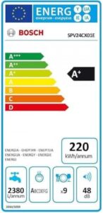 Bosch Serie 2 SPV24CX01E, lavastoviglie a scomparsa totale con 9 coperti e classe energetica A+