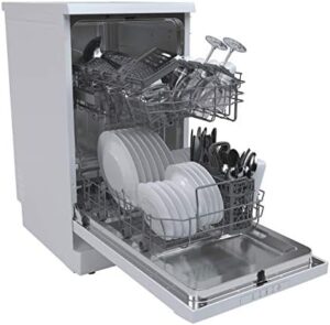 Lavastoviglie Candy Brava CDPH 2L1049W, compatta e versatile, con 10 coperti e 5 programmi di lavaggio.