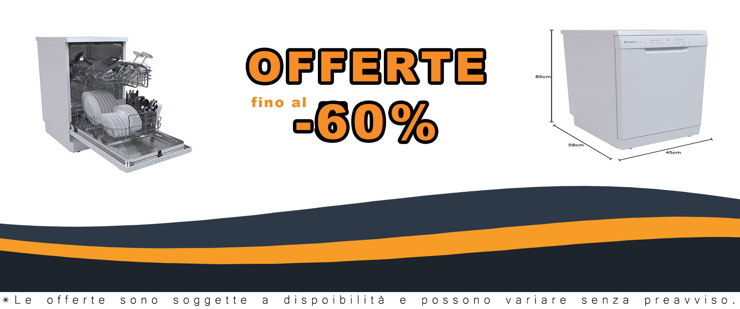 Lavastoviglie Candy Brava CDPH 2L1049W, compatta e versatile, con 10 coperti e 5 programmi di lavaggio.