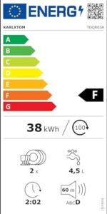 Karlxtom Lavastoviglie portatile bianca con display LED e controllo touch, ideale per spazi ridotti e con 6 programmi di lavaggio.