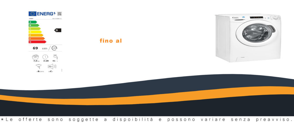 Immagine della Lavatrice Candy CS4 1272D3/1-S, modello slim con 7 kg di capacità e 1200 RPM.