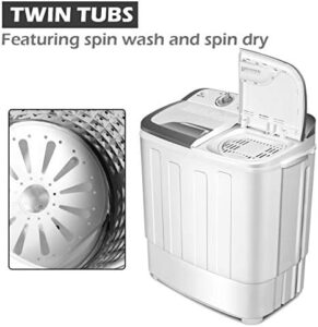 Lavatrice portatile Giantex 5,9 kg con doppia vasca da bagno, design compatto e funzionale, ideale per spazi ridotti.