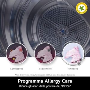 LG RH90V9AVHN Asciugatrice Smart 9 Kg con Pompa di Calore, Wi-Fi e Eco Hybrid