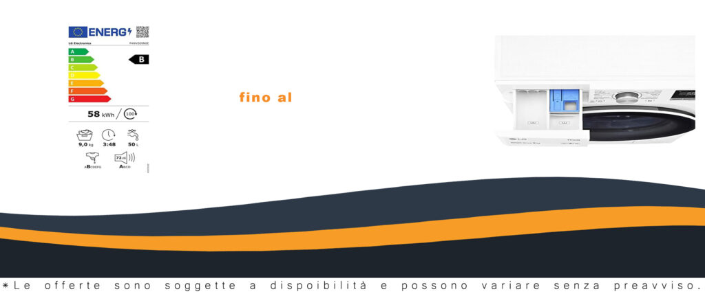 Lavatrice LG F4WV509N0E a carica frontale con Wi-Fi, intelligenza artificiale, motore Inverter Direct Drive, e Turbo Wash