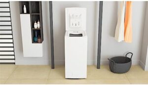 Whirlpool TDLR 6240S IT Lavatrice a carica dall'alto con 6 kg di capacità e 1200 giri/min di centrifuga, colore bianco.