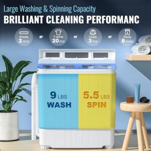 INTERGREAT Lavatrice e Asciugatrice Portatile, mini lavatrice combinata compatta per appartamenti, camere da letto, caravan e campeggio.