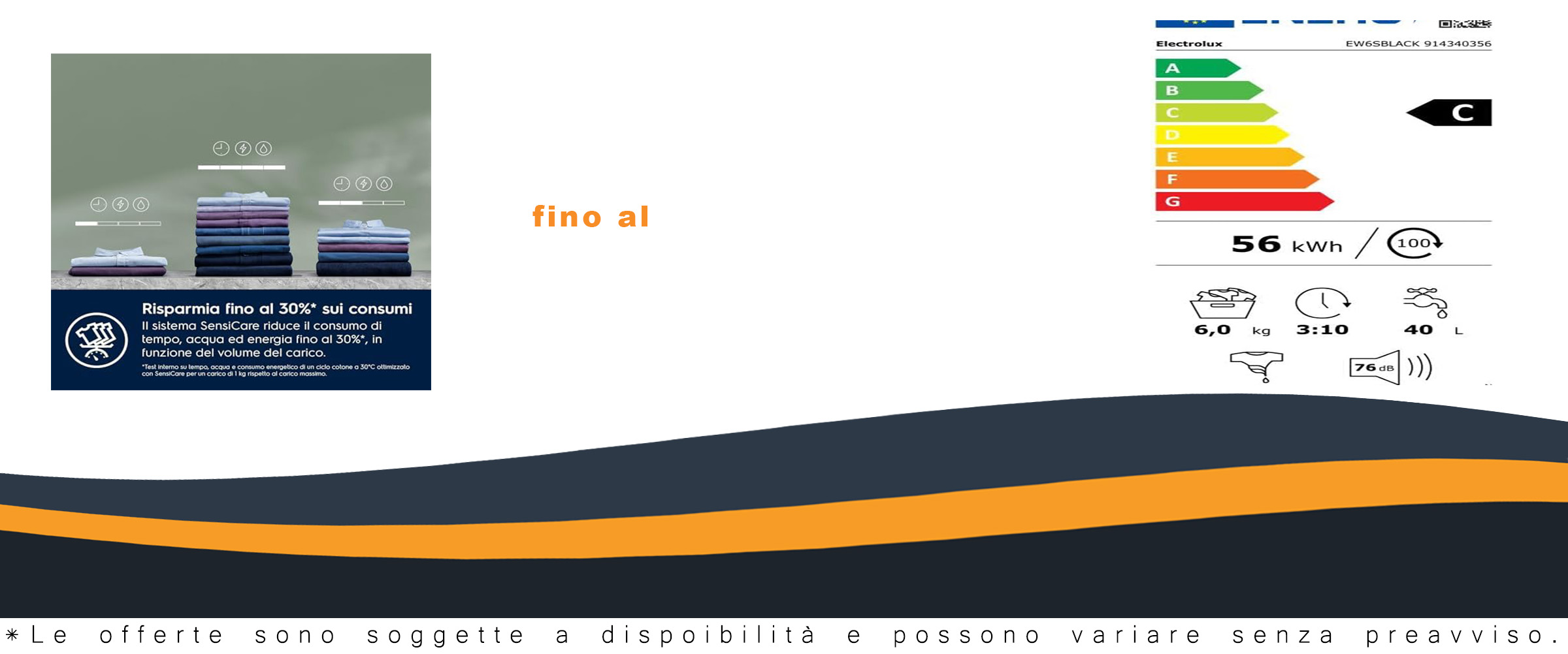 Immagine della lavatrice Electrolux EW6SBLACK Slim, color argento scuro, con sistema SensiCare e capacità di 6 kg.