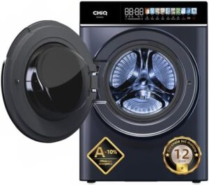 CHiQ CW106581AX lavatrice a carica frontale, motore inverter BLDC, 10kg, 1400 giri/min, con touchscreen LED e lavaggio a vapore Steam Care.