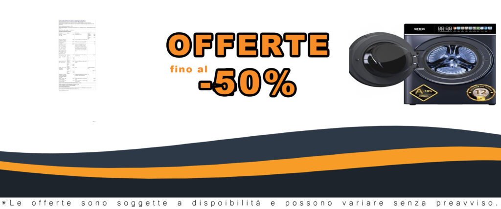 CHiQ CW106581AX lavatrice a carica frontale, motore inverter BLDC, 10kg, 1400 giri/min, con touchscreen LED e lavaggio a vapore Steam Care.