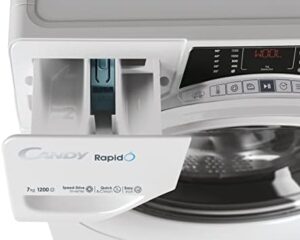 Lavatrice Candy RapidÓ Slim 7 Kg, bianca, con Wi-Fi, 9 programmi rapidi, funzione vapore e connettività app hOn