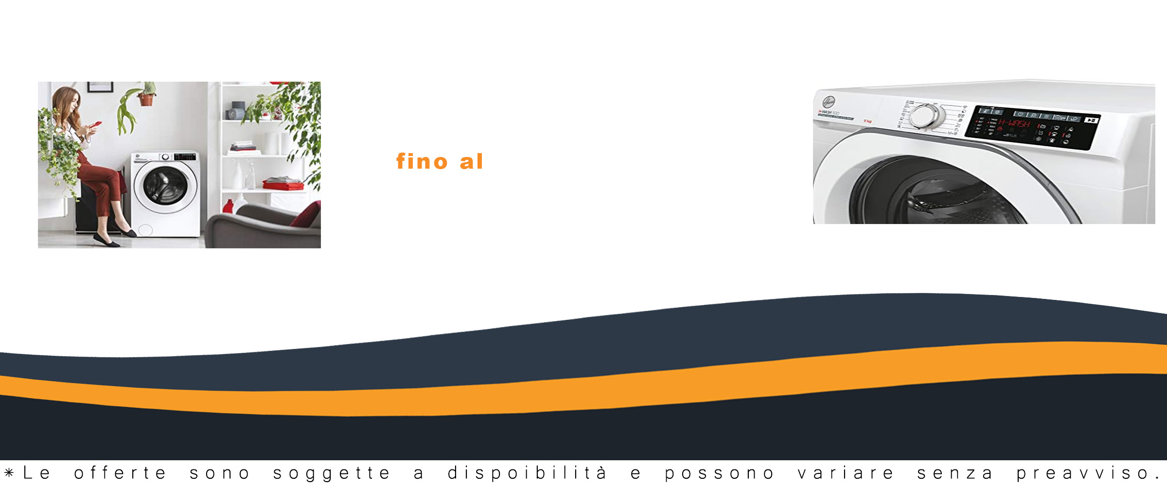 Hoover H-WASH 500 Lavatrice 9 Kg, con Wi-Fi, App hOn, e funzionalità Auto Care, colore bianco.