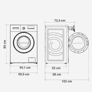 Lavatrice UNIVERSALBLUE da 10 kg con motore inverter silenzioso, classe A e 16 programmi di lavaggio.