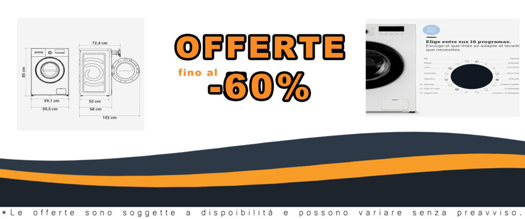 Lavatrice UNIVERSALBLUE da 10 kg con motore inverter silenzioso, classe A e 16 programmi di lavaggio.