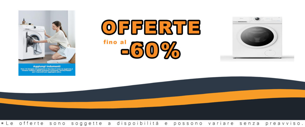 Midea MF10EW80B Lavatrice Slim Carica Frontale 8 kg, motore BLDC e programma rapido, vista frontale del prodotto
