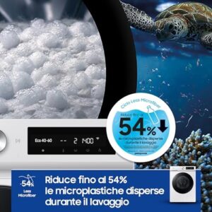 Samsung Lavatrice Bespoke AI WW90DB7U34GW/U3 con AI Control, 9 kg, Vapore e Wifi