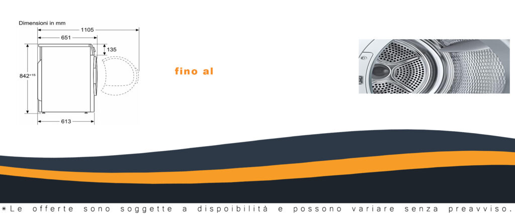 Asciugatrice Bosch WQB245A0IT Serie 8 con trattamento a vapore Iron Assist e tecnologia Home Connect