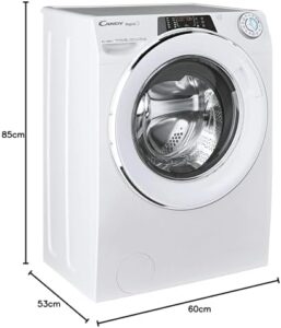 Lavatrice Candy RapidÓ RO 1486DWMCT1-S con capacità di 8 kg, cicli rapidi, e funzione vapore