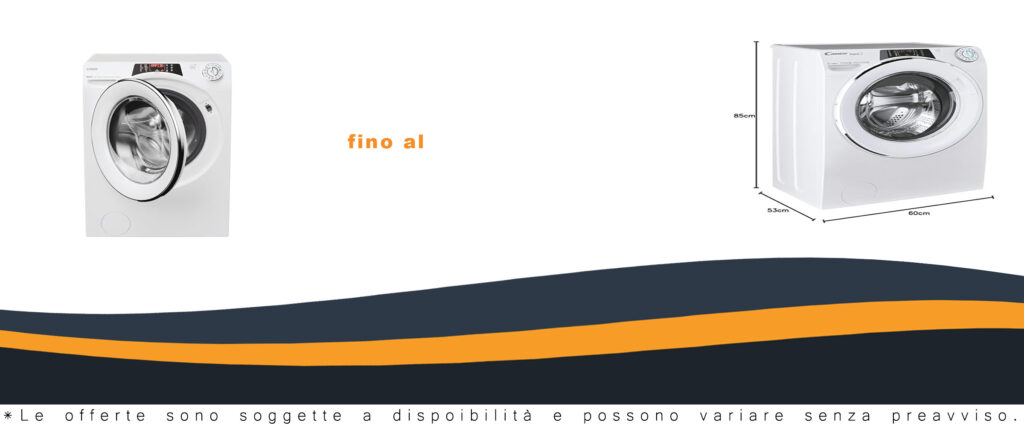 Lavatrice Candy RapidÓ RO 1486DWMCT1-S con capacità di 8 kg, cicli rapidi, e funzione vapore