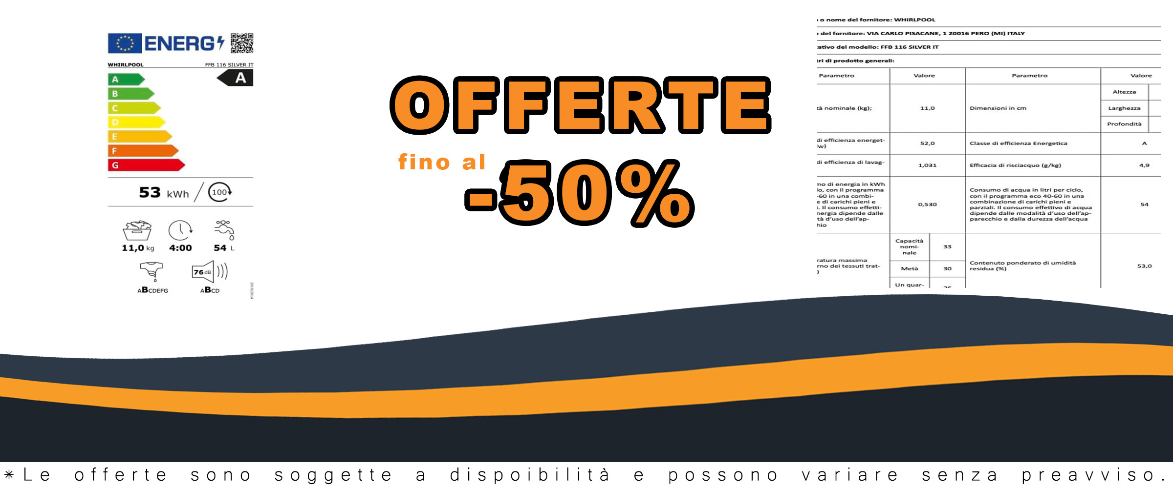 Lavatrice Whirlpool FFB 116 SILVER IT, carica frontale da 11 kg, centrifuga 1400 giri al minuto, classe energetica A