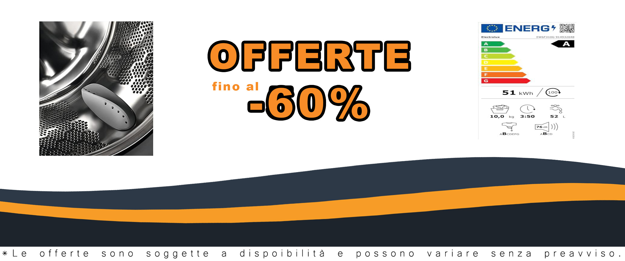 Lavatrice Electrolux 600 a carica frontale, modello EW6F210G, bianca, con capacità di 10 Kg e motore Inverter+.