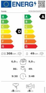 Lavasciuga Candy RapidÓ 9+6 Kg, con Wi-Fi, BLE e opzione vapore per un bucato perfetto