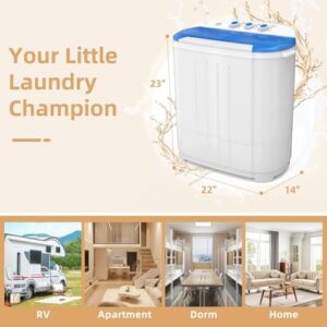 Lavatrice portatile Zynkez, compatta e semiautomatica, ideale per appartamenti, camere da letto e camper