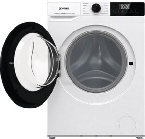 Lavatrice Gorenje WNHEI 74 SAPS/DE con funzione vapore e motore inverter PowerDrive, ideale per famiglie di piccole e medie dimensioni.