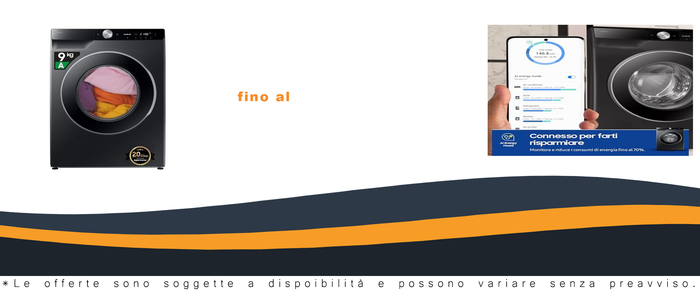 Samsung Lavatrice AI Control WW90DG6U85LB/U3 con ecodosatore, funzione vapore, controllo Wifi e design elegante