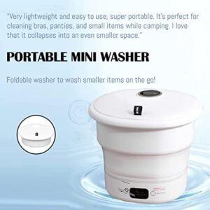 Mini lavatrice portatile pieghevole, ideale per campeggio, viaggi e piccoli spazi, colore bianco