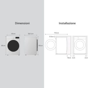 Lavatrice LG AI DD F4R9009TPWC, modello frontale bianco con capacità di 9kg, 1400 giri, intelligenza artificiale e lavaggio a vapore