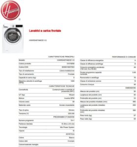 Hoover H3WSD49TAMCE/1-S H-WASH 300 PLUS Lavatrice con Carica Frontale e Connettività NFC
