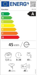 Cecotec Lavatrice Carica Frontale 7 Kg Bolero Dresscode 7410 con motore Inverter e funzione vapore per una pulizia profonda