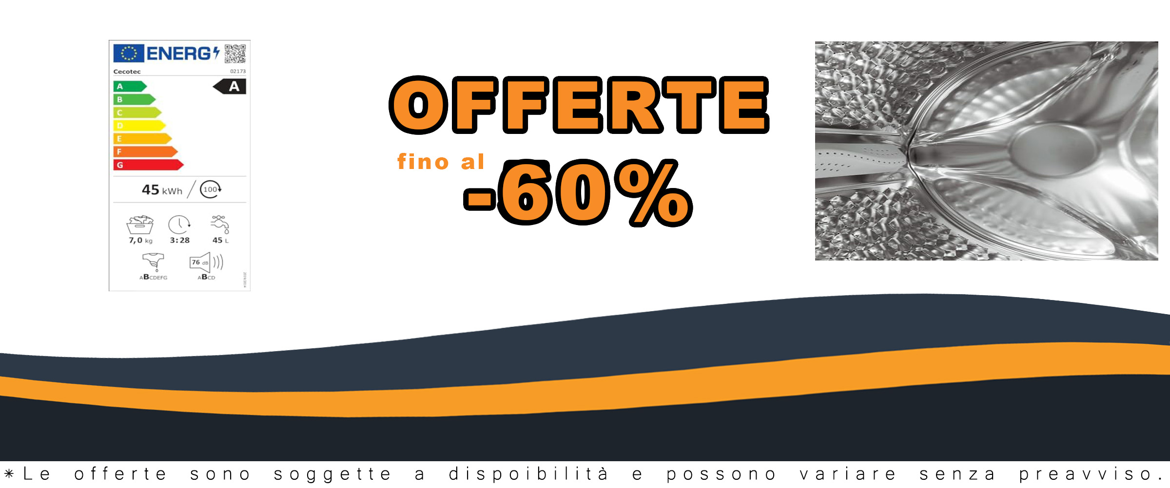 Cecotec Lavatrice Carica Frontale 7 Kg Bolero Dresscode 7410 con motore Inverter e funzione vapore per una pulizia profonda