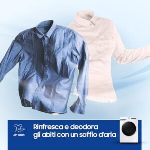Samsung Lavasciuga Ai Control con Ecobubble, WD12T504DWW/S3, Libera Installazione, 12+8 kg, 1400 RPM, Classe A/E, Wi-Fi, Vapore, Carica Frontale, 60l x 85h x 65p cm
