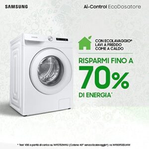 Samsung Lavatrice AI Control Ecodosatore WW70T534DTW/S3 con Wi-Fi e funzione vapore per lavaggi perfetti
