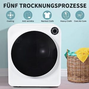 Asciugatrice Sweiko 3 kg in acciaio inox, compatta e funzionale per piccoli appartamenti