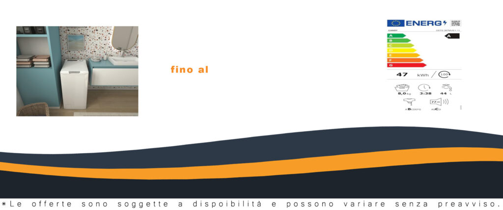 Candy CSTG 28TMV5 Lavatrice Caricamento dall'alto 8 kg 1200 Giri/min Bianco, vista frontale e laterale, su sfondo bianco
