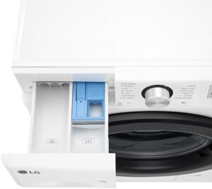 Lavatrice LG Lave-linge frontal F14R15WHS con motore Inverter Direct Drive, alta efficienza energetica e capacità di carico di 8 kg.
