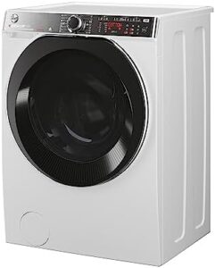Lavasciuga H5DPB4149AMBC-S con capacità 14+9 Kg e 1400 giri, ideale per famiglie numerose e risparmio energetico.
