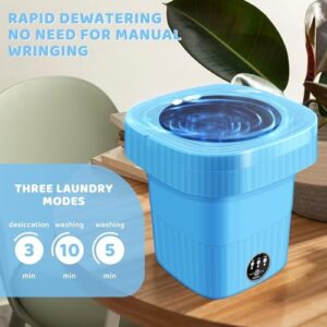 Twira Lavatrice Portatile da 6,5 l con design pieghevole, perfetta per appartamenti, camper e viaggi, con luce blu e 3 modalità di lavaggio
