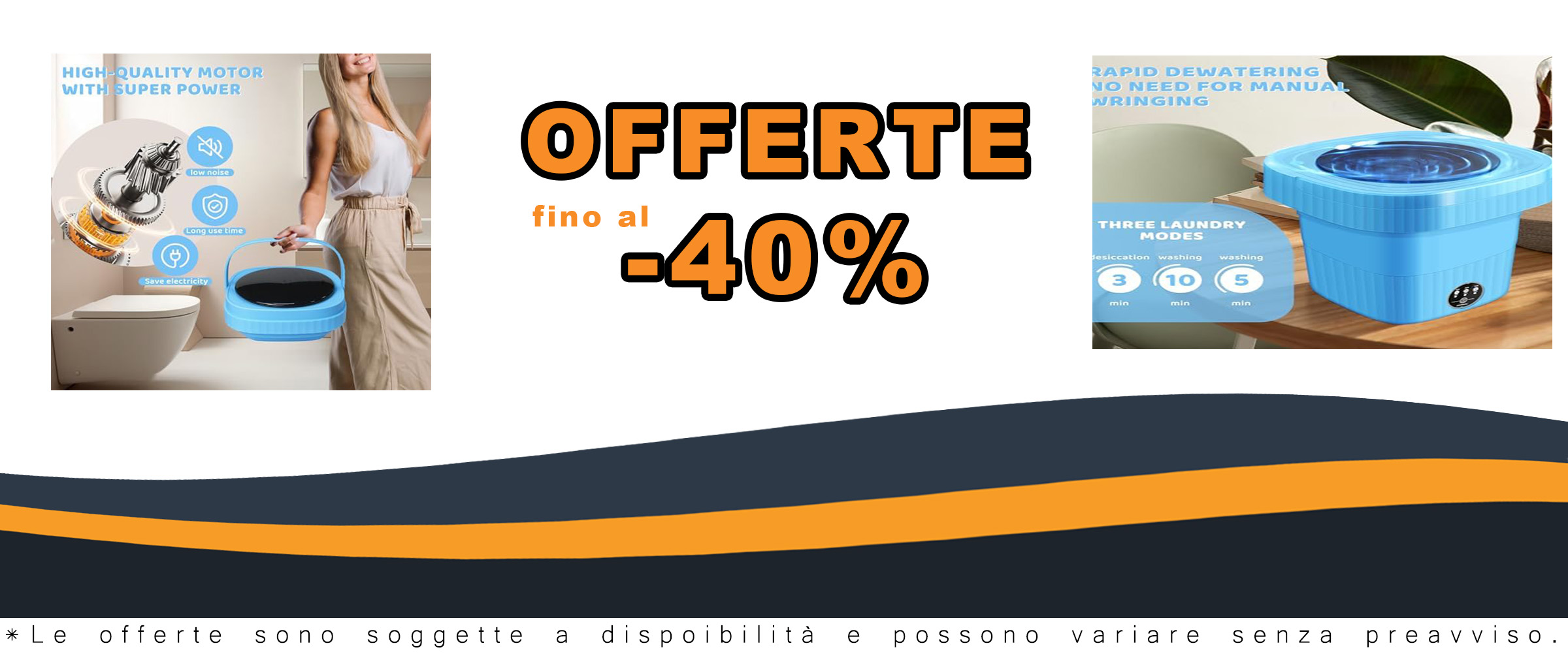 Twira Lavatrice Portatile da 6,5 l con design pieghevole, perfetta per appartamenti, camper e viaggi, con luce blu e 3 modalità di lavaggio